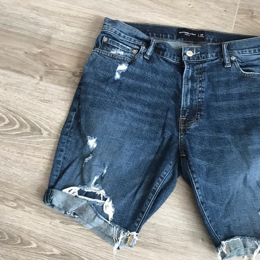 ABERCROMBIE Stretch Mens Distressed Jeans Short | 34